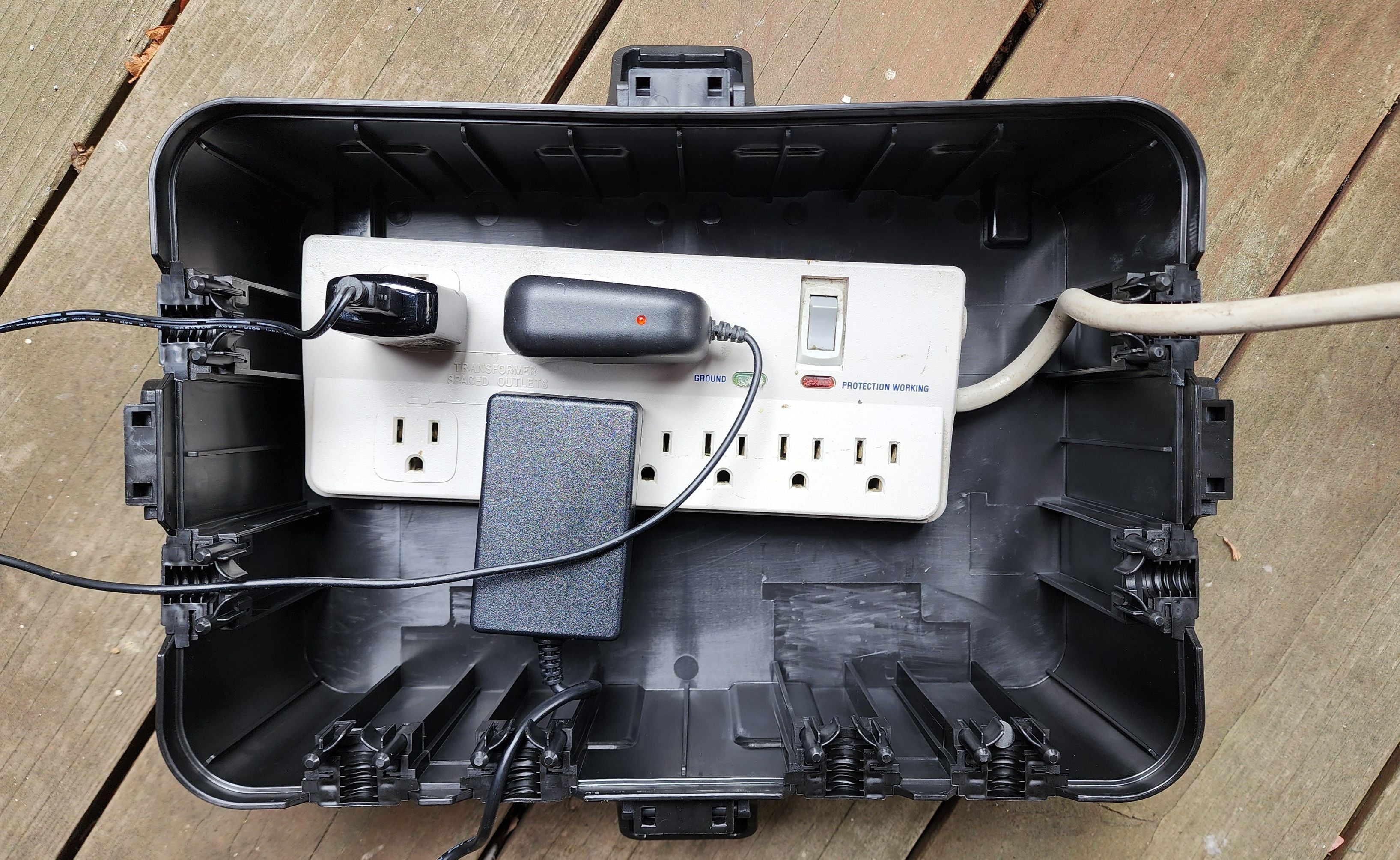 A multi-Node enclosure fitting a power strip