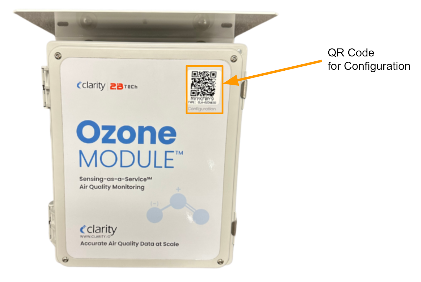 Ozone Module enclosure showing the QR code for configuration