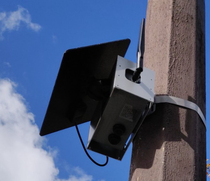 Deployed Node-S mounted on a pole