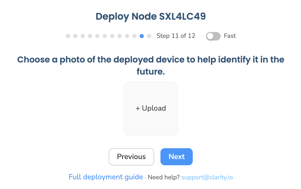 Wizard step 11: choose a photo of the deployed device