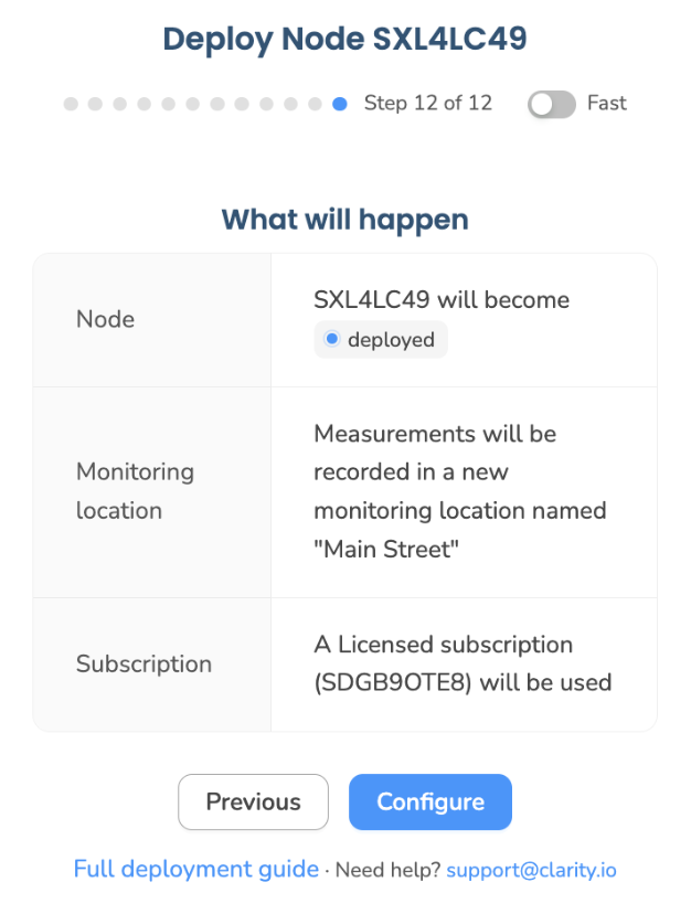 Wizard step 12: what will happen review with the Configure button